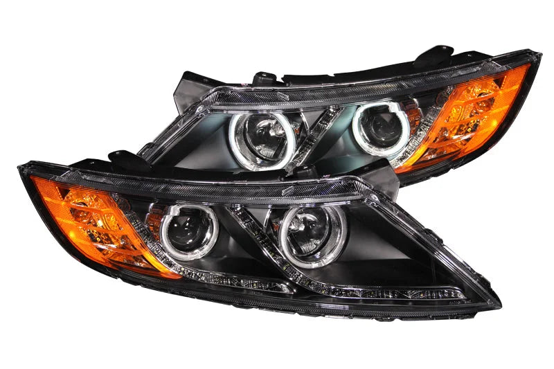 ANZO 2011-2013 Kia Optima Projector Headlights w/ Halo Black (CCFL) - Additional View 7