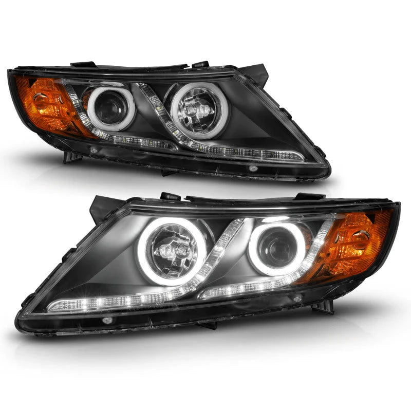 ANZO 2011-2013 Kia Optima Projector Headlights w/ Halo Black (CCFL) - Additional View 9
