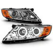 Load image into Gallery viewer, ANZO 2011-2013 Kia Optima Projector Headlights w/ Halo Chrome (CCFL) - Installation View