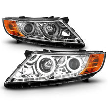 Load image into Gallery viewer, ANZO 2011-2013 Kia Optima Projector Headlights w/ Halo Chrome (CCFL) - Installation View
