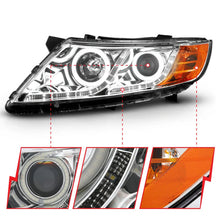 Load image into Gallery viewer, ANZO 2011-2013 Kia Optima Projector Headlights w/ Halo Chrome (CCFL) - Additional View 5