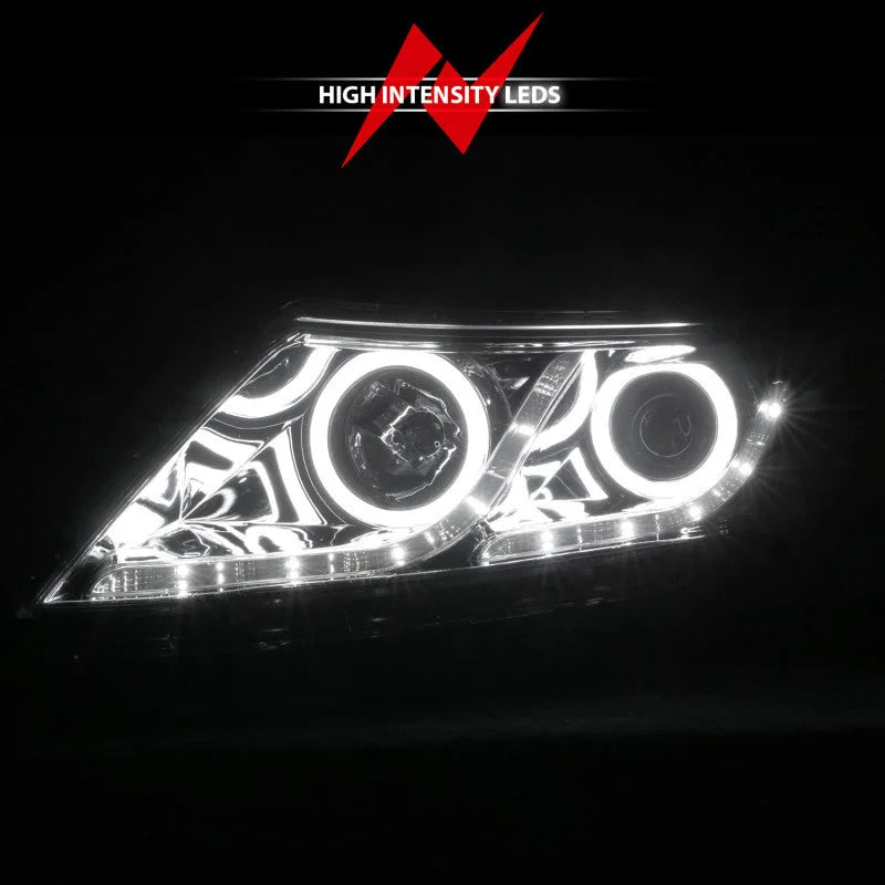 ANZO 2011-2013 Kia Optima Projector Headlights w/ Halo Chrome (CCFL) - Additional View 6