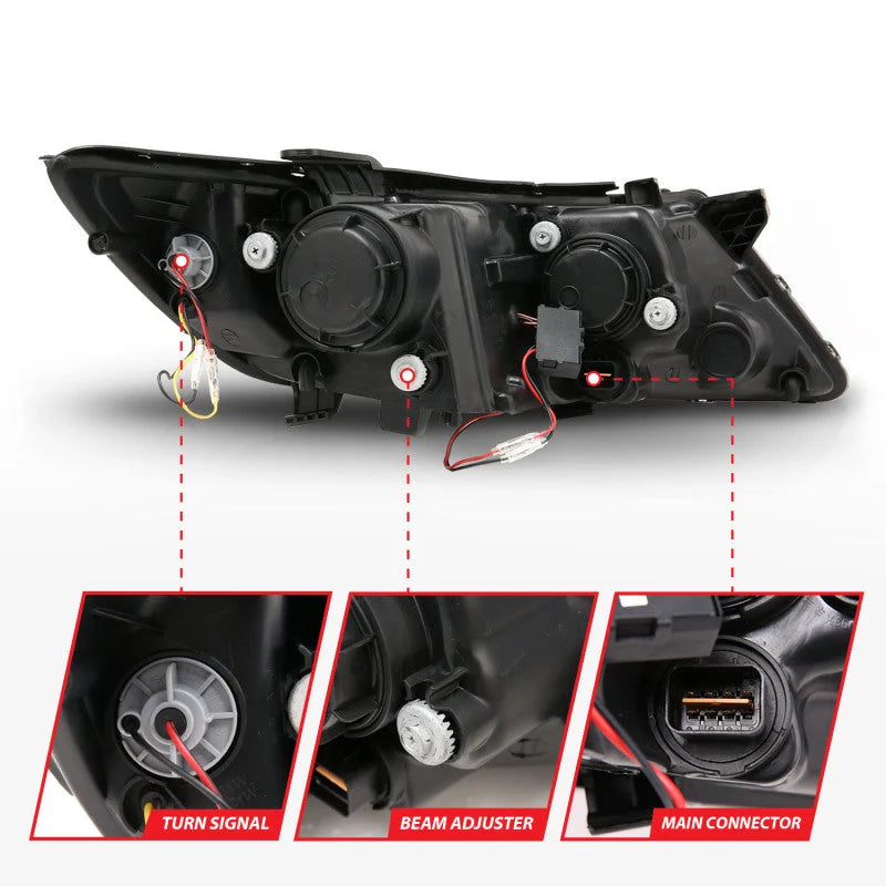 ANZO 2011-2013 Kia Optima Projector Headlights w/ Halo Chrome (CCFL) - Additional View 8