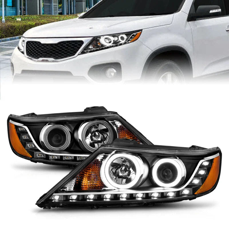 ANZO 2011-2013 Kia Sorento Projector Headlights w/ Halo Black (CCFL) - Additional View 6