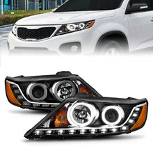 Load image into Gallery viewer, ANZO 2011-2013 Kia Sorento Projector Headlights w/ Halo Black (CCFL) - Additional View 6