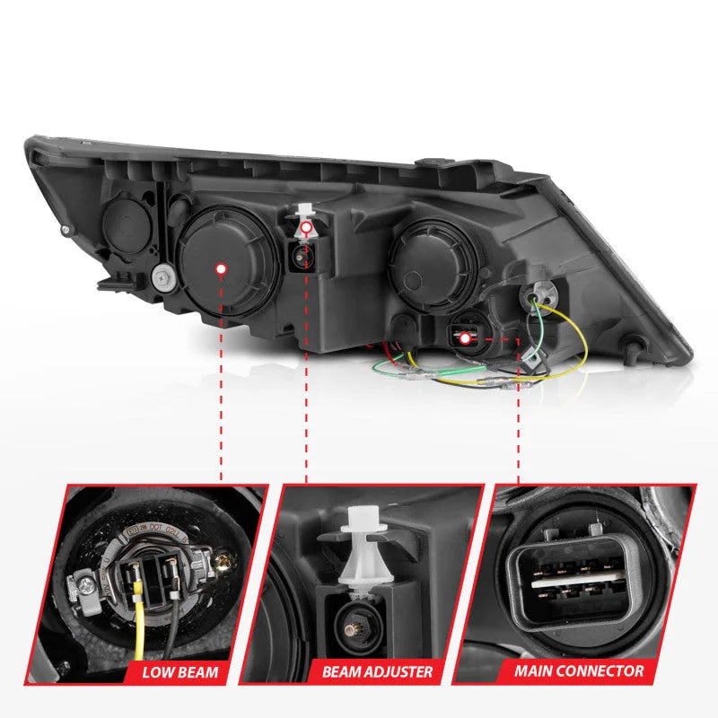 ANZO 2011-2013 Kia Sorento Projector Headlights w/ Halo Black (CCFL) - Additional View 8