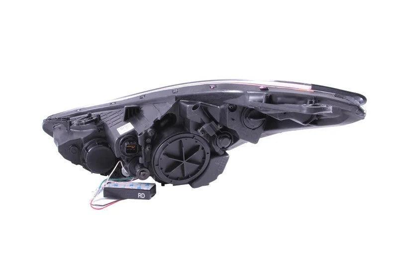 ANZO 2011-2014 Hyundai Elantra Projector Headlights w/ Halo Black (CCFL) - Detail View
