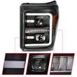 Load image into Gallery viewer, ANZO 2011-2016 Ford F250 Projector Headlights w/ Plank Style Switchback Black w/ Amber - Additional View 5