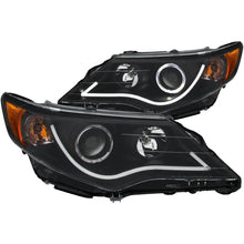Load image into Gallery viewer, ANZO 2012-2013 Toyota Camry Projector Headlights w/ Halo Black - Main Product View