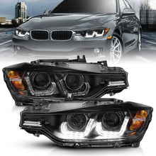 Load image into Gallery viewer, ANZO 2012-2015 BMW 3 Series Projector Headlights w/ U-Bar Black - Main Product View