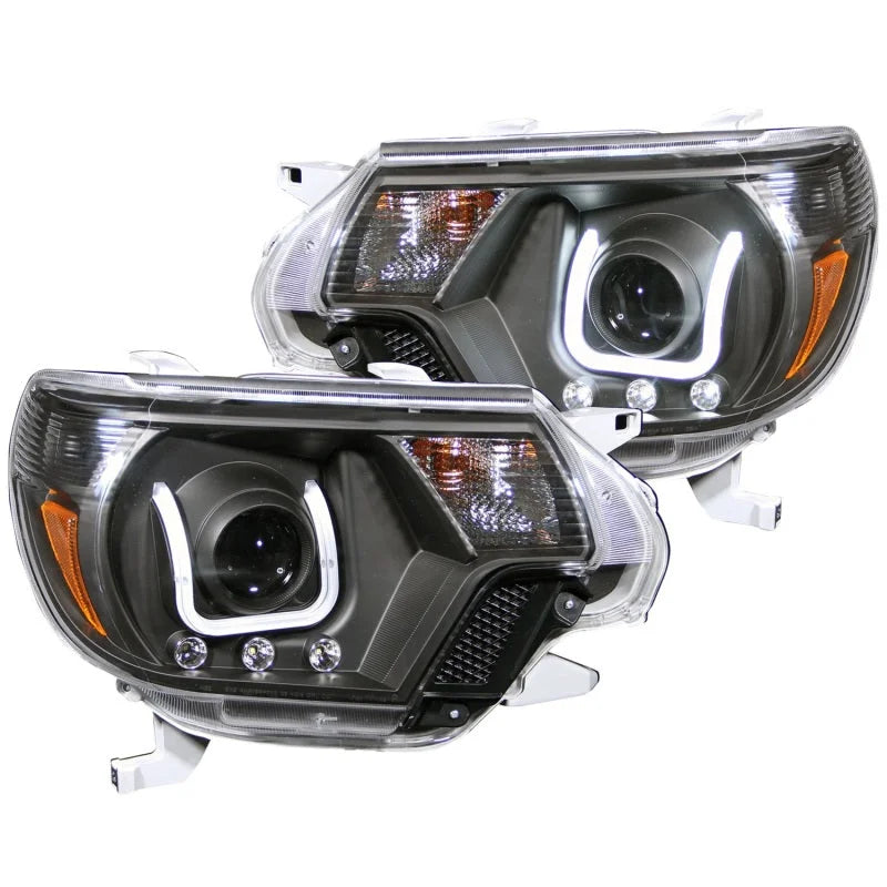 ANZO 2012-2015 Toyota Tacoma Projector Headlights w/ U-Bar Black - Main Product View