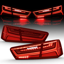 Load image into Gallery viewer, ANZO 2012-2018 Audi A6 LED Taillight Black Housing Red/Clear Lens 4 pcs (Sequential Signal) - Side View