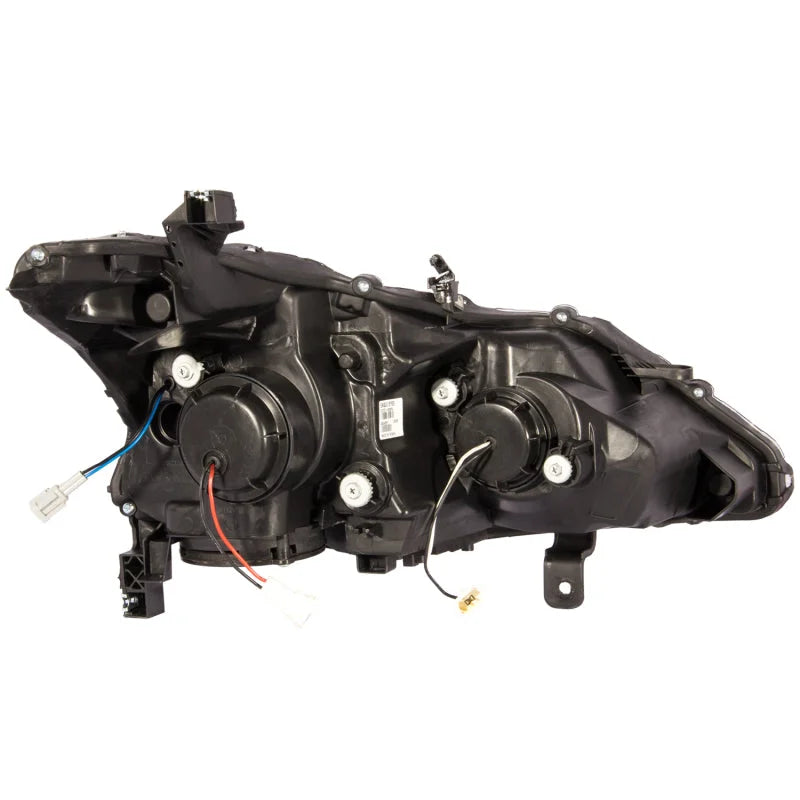 ANZO 2013-2014 Nissan Altima Projector Headlights w/ Plank Style Design Black - Detail View