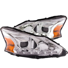 Load image into Gallery viewer, ANZO 2013-2014 Nissan Altima Projector Headlights w/ Plank Style Design Chrome - Main Product View