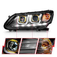 Load image into Gallery viewer, ANZO 2013-2015 Honda Accord Projector Headlights w/ U-Bar Black - Back View