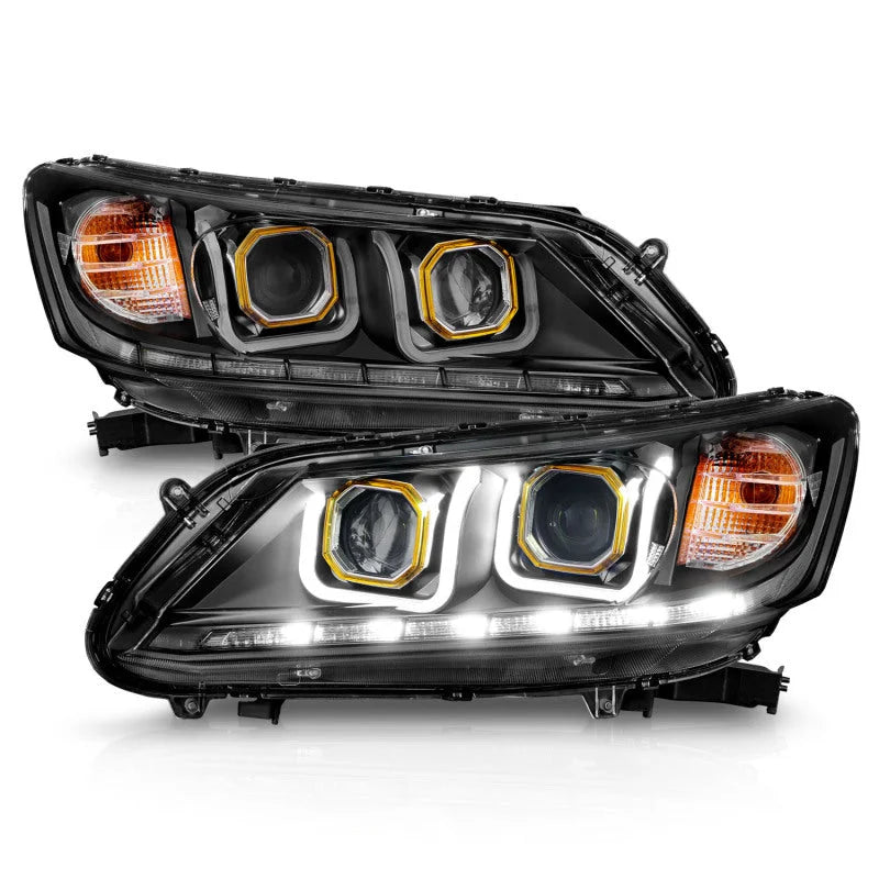 ANZO 2013-2015 Honda Accord Projector Headlights w/ U-Bar Black - Additional View 5