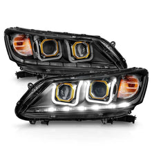 Load image into Gallery viewer, ANZO 2013-2015 Honda Accord Projector Headlights w/ U-Bar Black - Additional View 5