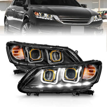Load image into Gallery viewer, ANZO 2013-2015 Honda Accord Projector Headlights w/ U-Bar Black - Additional View 9