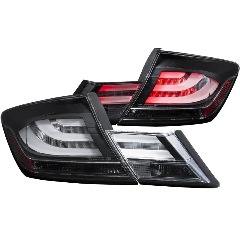 ANZO 2013-2015 Honda Civic LED Taillights Black - Main Product View