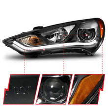 Load image into Gallery viewer, ANZO 2013-2015 Hyundai Genesis Projector Headlights w/ Plank Style Design Black (HID Compatible) - Additional View 6