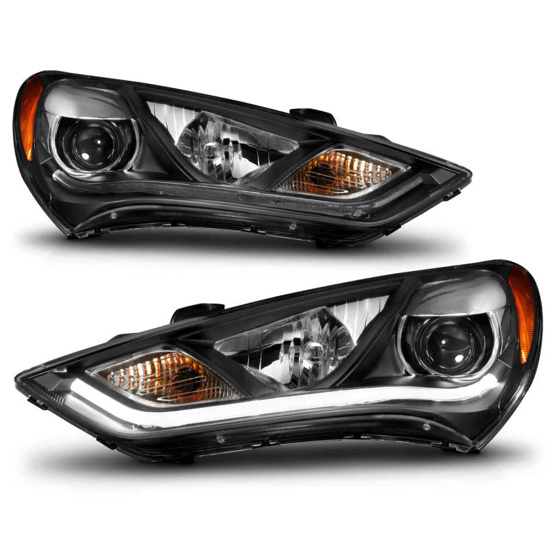 ANZO 2013-2015 Hyundai Genesis Projector Headlights w/ Plank Style Design Black (HID Compatible) - Additional View 7