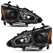 Load image into Gallery viewer, ANZO 2013-2015 Nissan Altima Projector Headlight Black Amber - Side View