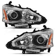 Load image into Gallery viewer, ANZO 2013-2015 Nissan Altima Projector Headlight Chrome Amber - Side View