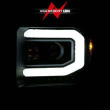 Load image into Gallery viewer, ANZO 2014-2015 GMC Sierra 1500 Projector Headlights w/ Light Bar Black Housing (Halogen Type) - Back View