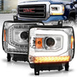 Load image into Gallery viewer, ANZO 2014-2015 Gmc Sierra 1500 Projector Headlights w/ Light Bar Chrome Housing (Halogen Type) - Main Product View
