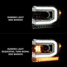 Load image into Gallery viewer, ANZO 2014-2015 Gmc Sierra 1500 Projector Headlights w/ Light Bar Chrome Housing (Halogen Type) - Side View