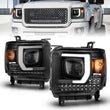 Load image into Gallery viewer, ANZO 2014-2015 Gmc Sierra 1500HD Projector Plank Style Headlight Black W/ Drl - Side View