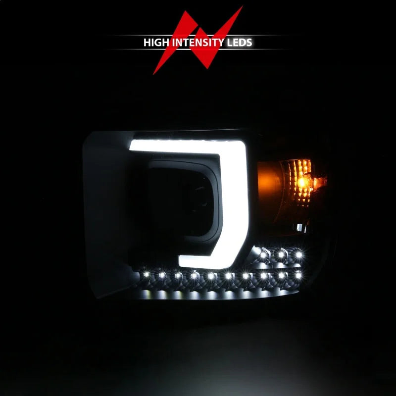 ANZO 2014-2015 Gmc Sierra 1500HD Projector Plank Style Headlight Black W/ Drl - Additional View 9