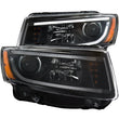 Load image into Gallery viewer, ANZO 2014-2015 Jeep Grand Cherokee Projector Headlights w/ Plank Style Design Black - Main Product View