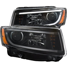 Load image into Gallery viewer, ANZO 2014-2015 Jeep Grand Cherokee Projector Headlights w/ Plank Style Design Black - Main Product View