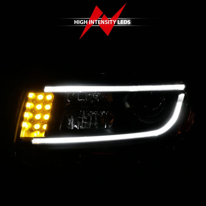 ANZO 2014-2015 Jeep Grand Cherokee Projector Headlights w/ Plank Style Design Black - Additional View 8