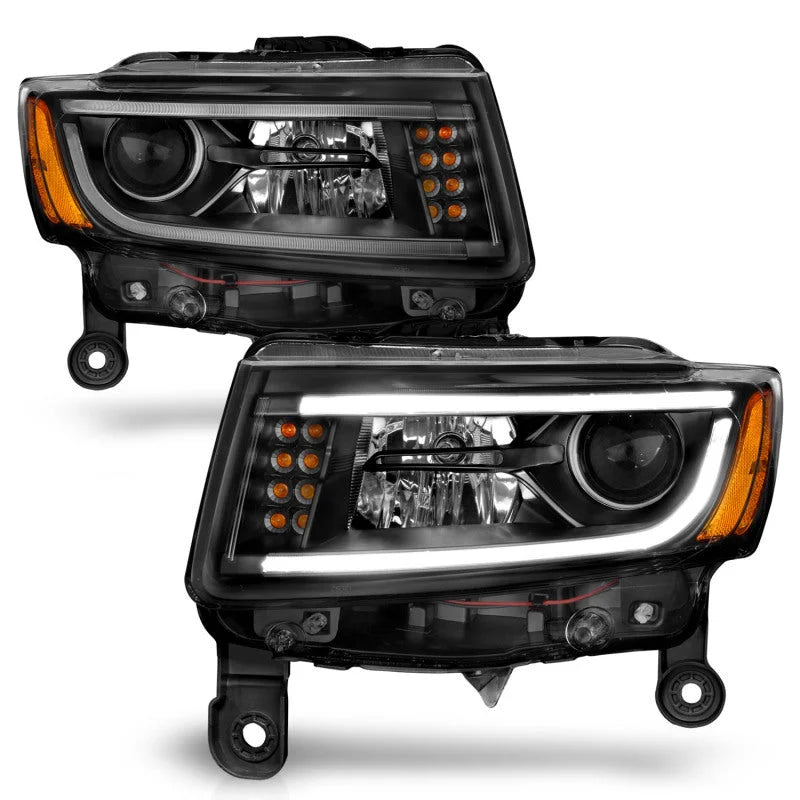 ANZO 2014-2015 Jeep Grand Cherokee Projector Headlights w/ Plank Style Design Black - Additional View 10