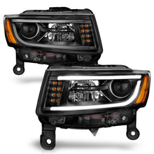 Load image into Gallery viewer, ANZO 2014-2015 Jeep Grand Cherokee Projector Headlights w/ Plank Style Design Black - Additional View 10