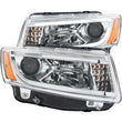 Load image into Gallery viewer, ANZO 2014-2015 Jeep Grand Cherokee Projector Headlights w/ Plank Style Design Chrome - Main Product View