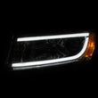 Load image into Gallery viewer, ANZO 2014-2015 Jeep Grand Cherokee Projector Headlights w/ Plank Style Design Chrome - Side View