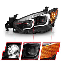 Load image into Gallery viewer, ANZO 2014-2015 Mazda 6 Projector Headlights w/ Plank Style Design Black - Back View