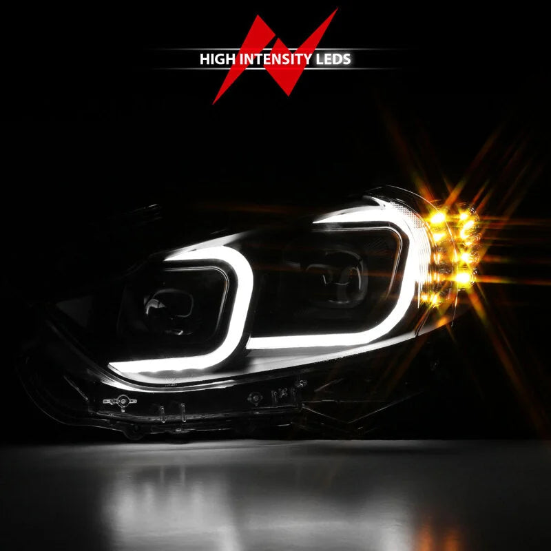 ANZO 2014-2015 Mazda 6 Projector Headlights w/ Plank Style Design Black - Installation View