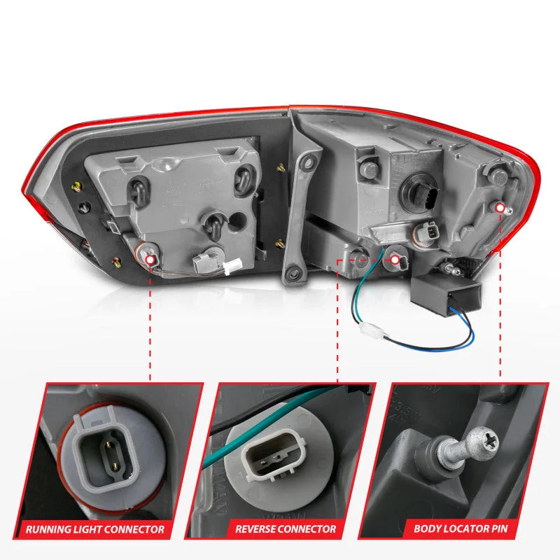 ANZO 2014-2016 Jeep Grand Cherokee LED Taillights Red/Clear - Additional View 6