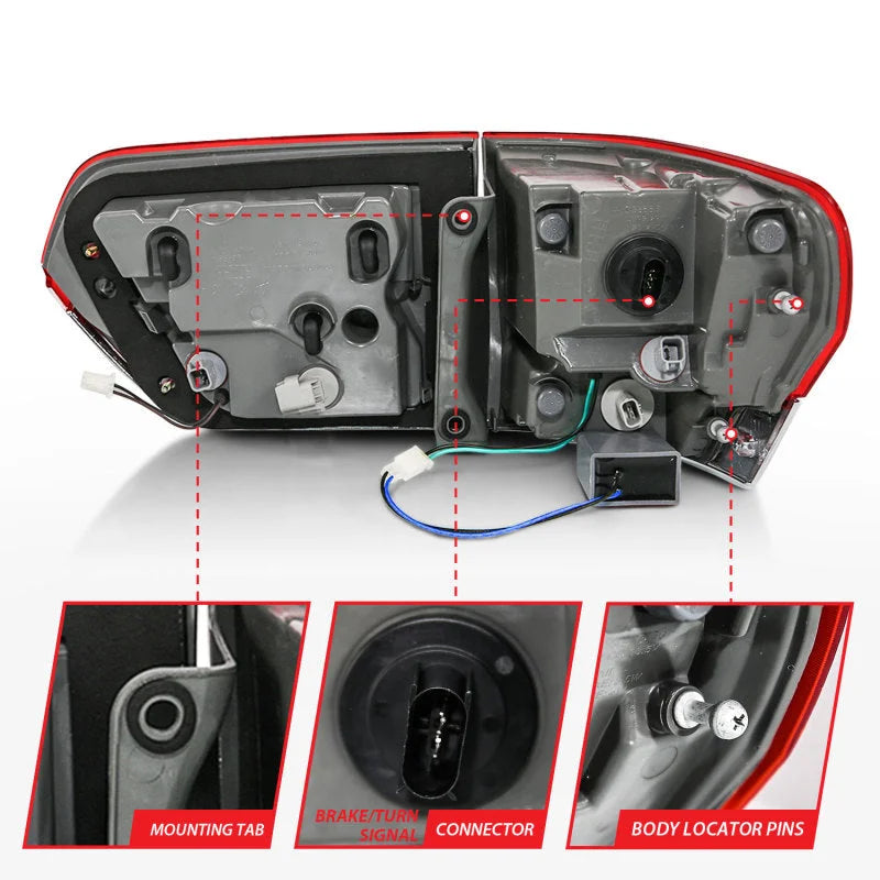 ANZO 2014-2016 Jeep Grand Cherokee LED Taillights Red/Clear - Additional View 9