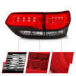 Load image into Gallery viewer, ANZO 2014-2016 Jeep Grand Cherokee LED Taillights Red/Clear - Additional View 11
