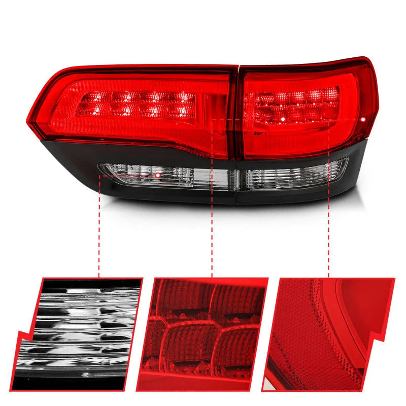 ANZO 2014-2016 Jeep Grand Cherokee LED Taillights Red/Clear - Additional View 11