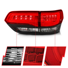 Load image into Gallery viewer, ANZO 2014-2016 Jeep Grand Cherokee LED Taillights Red/Clear - Additional View 11
