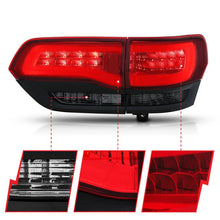 Load image into Gallery viewer, ANZO 2014-2016 Jeep Grand Cherokee LED Taillights Red/Smoke - Back View
