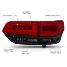 Load image into Gallery viewer, ANZO 2014-2016 Jeep Grand Cherokee LED Taillights Red/Smoke - Additional View 6