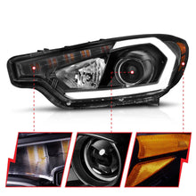 Load image into Gallery viewer, ANZO 2014-2016 Kia Forte Projector Headlights w/ Light Bar Black Housing w/ DRL - Additional View 7