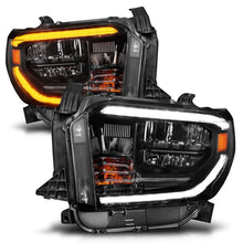 Load image into Gallery viewer, ANZO 2014-2017 Toyota Tundra LED Crystal Headlights w/ Switchback Black Housing w/ DRL - Additional View 5